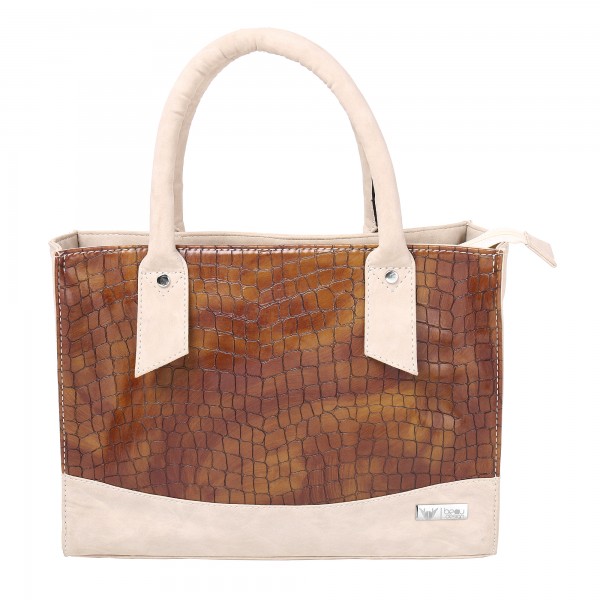 Beau Design Stylish Cobra Print Brown & Cream Imported PU Leather Handbag For Women's/Ladies/Girls Beau Design Stylish Cobra Print Brown & Cream Imported PU Leather Handbag For Women's/Ladies/Girls
